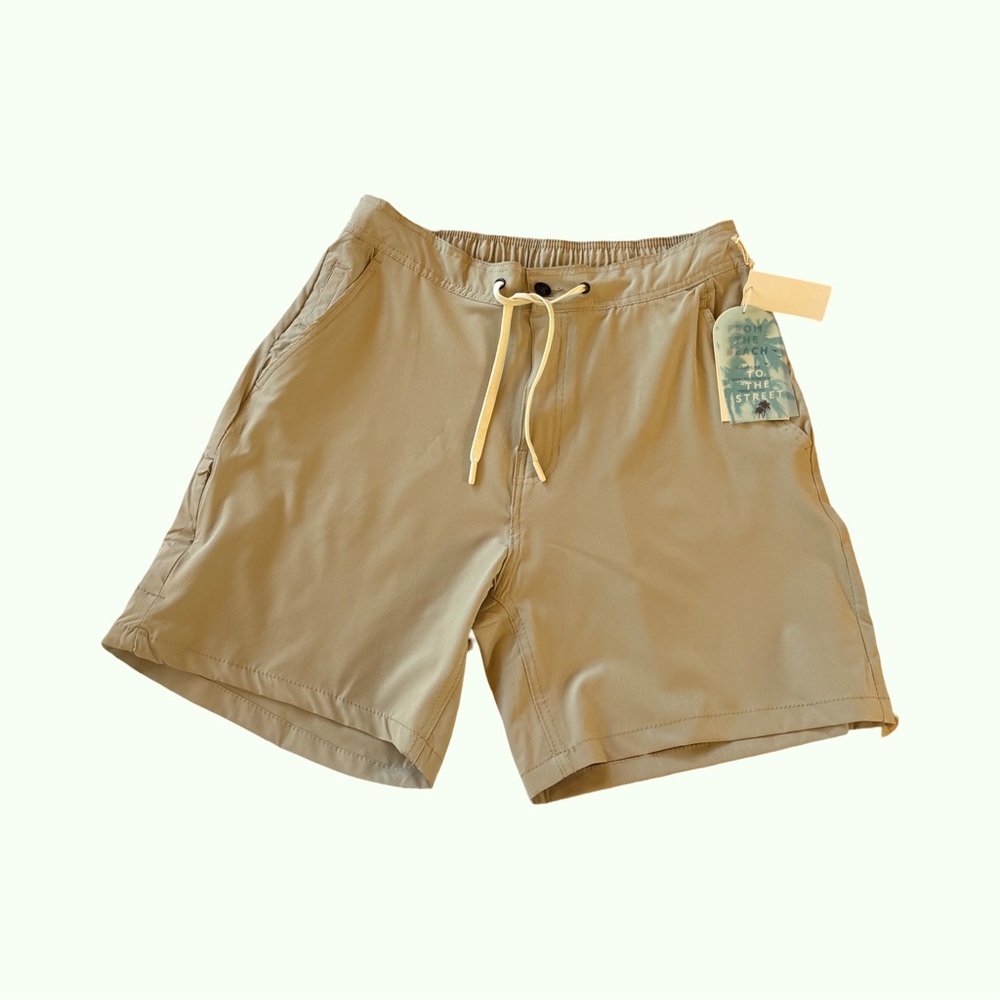 Trunks Chino Beige Multi Purpose Casual Drawstring Shorts Size Large NWT